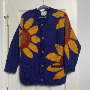 Vintage 90s Sunflower Cardigan